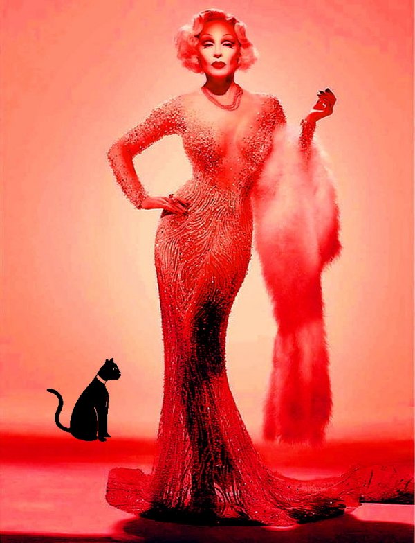 Marlene Dietrich in Red